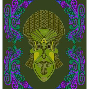 Green man with dragon border